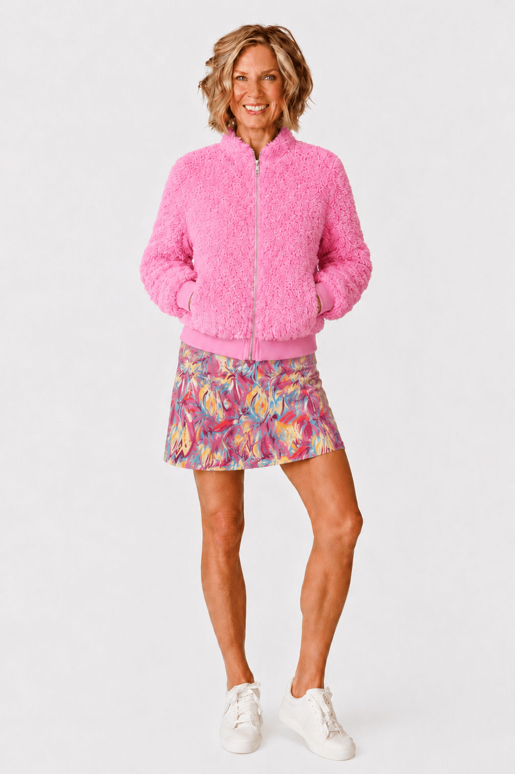Danni Bomber Jacket - COTTON CANDY SHERPA