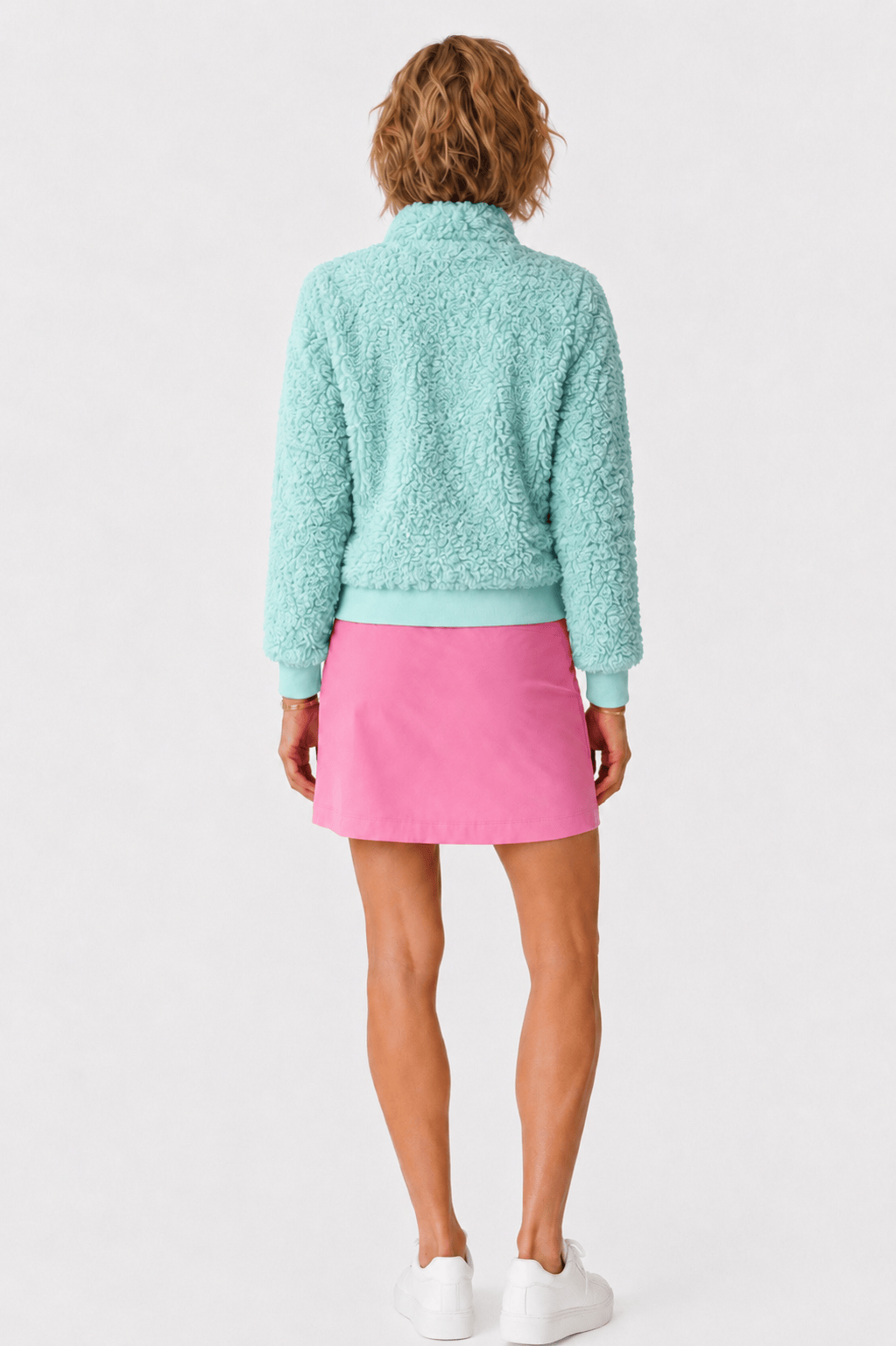 Danni Bomber Jacket - MINT JULEP SHERPA