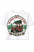 🎄 Oh What Fun It Is To Ride Tee – Birdies & Bubbles Christmas Golf Shirt