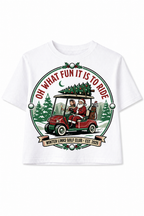 🎄 Oh What Fun It Is To Ride Tee – Birdies & Bubbles Christmas Golf Shirt