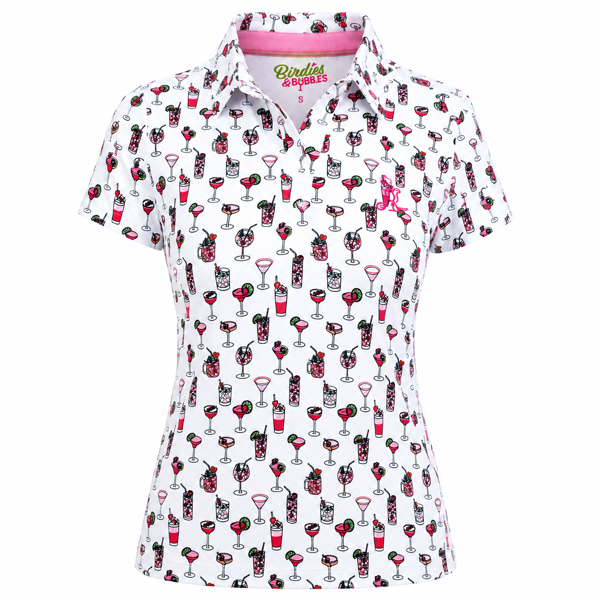 The Par-Tee Pour Polo | Women’s Cocktail Print Golf Polo Shirt