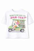 Who’s Ready to Par-Tee Tee | Women’s Buttery Soft Golf Graphic Shirt – Birdies & Bubbles