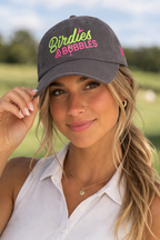 Birdies & Bubbles Bubbly Birdie Women’s Golf Cap – Adjustable Performance Golf Hat Black