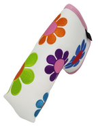 Flower Power Embroidered Blade Putter Cover (White) by ReadyGOLF