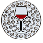 Red Wine Crystal Ball Marker & Hat Clip by ReadyGOLF