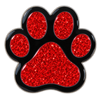 Red Paw Print Glitter Ball Marker & Hat Clip by ReadyGOLF
