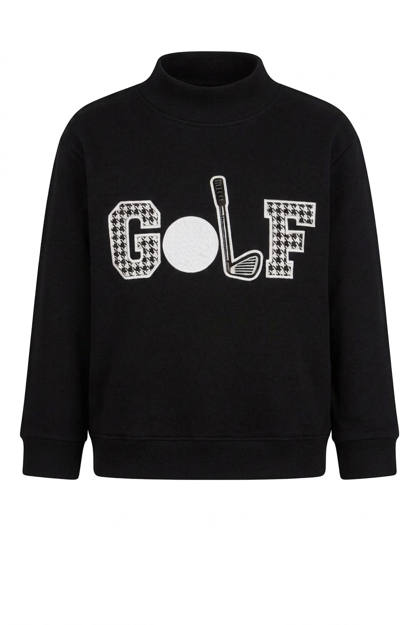 Golf Mockneck Sweatshirt - Houndstooth