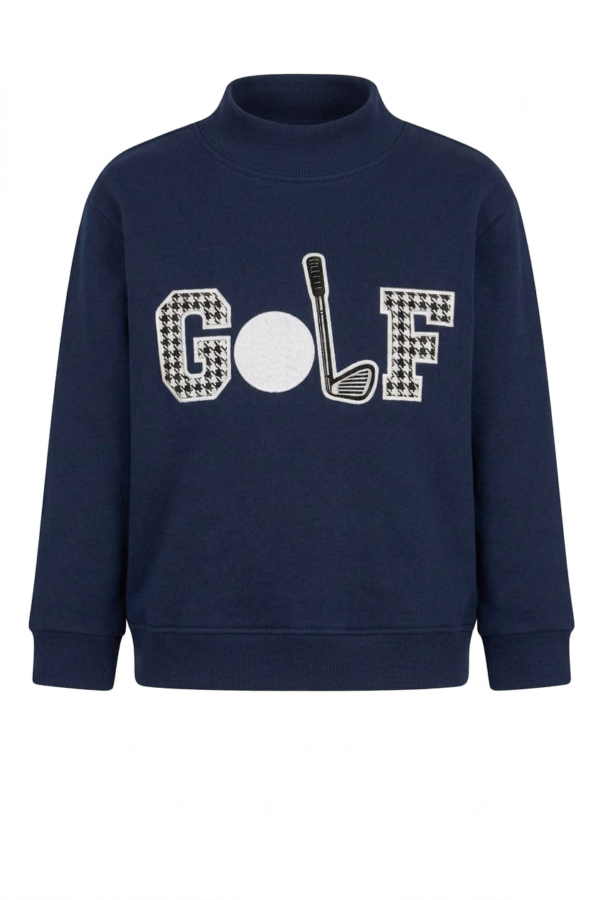 Golf Mockneck Sweatshirt - Houndstooth