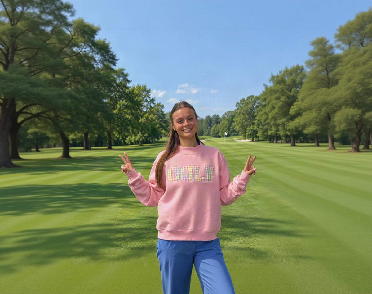 Golf Sweater - Mock Neck Plaid